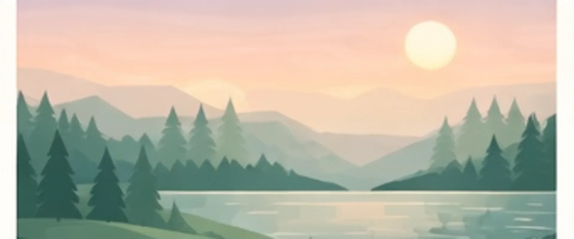 A creek and pine-country water scene in a calm field-guide style.