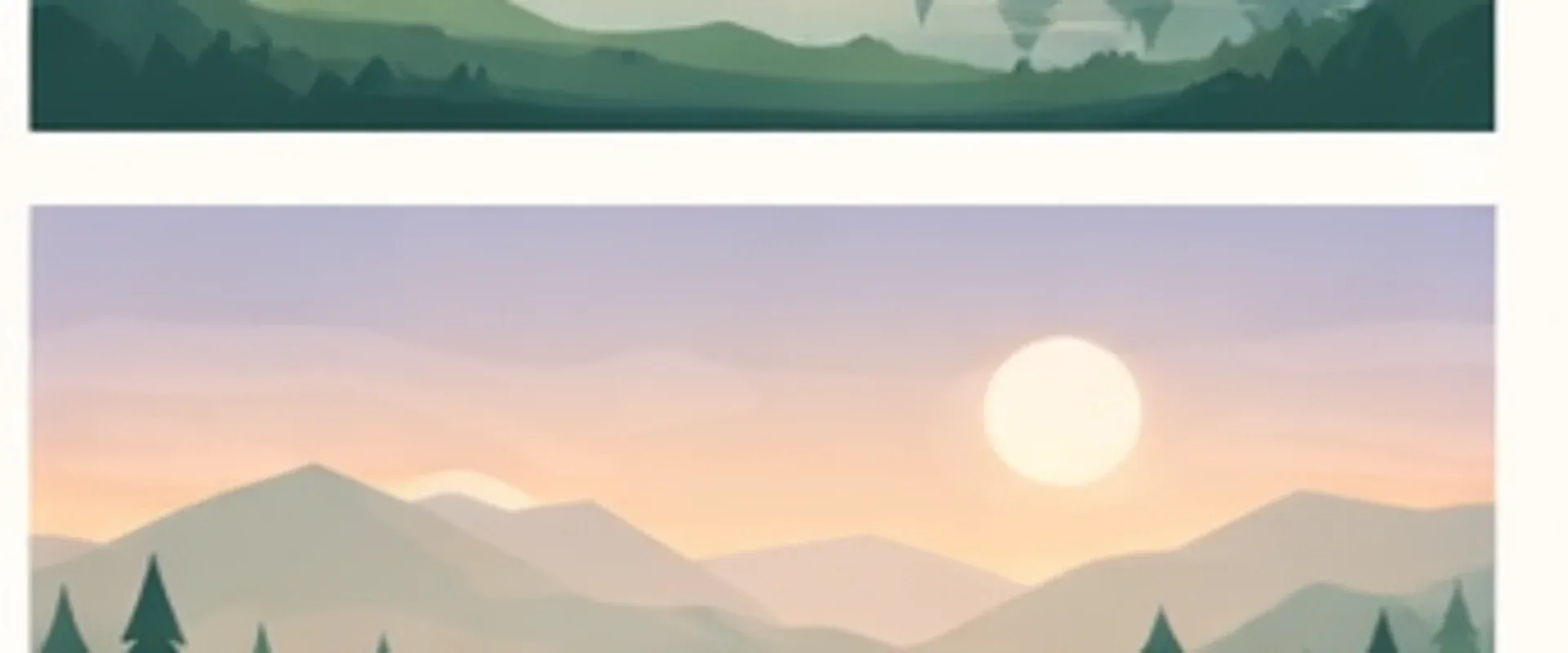 Sunset home backup illustration with utility lines and layered hills.